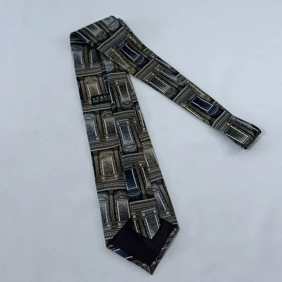 Structure Tie Silk Necktie Window Door Geo Architecture Architect Building Retro